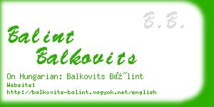 balint balkovits business card